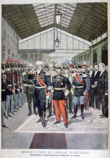 Arrival of General Tchertkoff (Chertkov), Russian ambassador to France, Paris, 1895