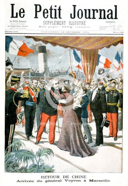 Arrival of General Voyron at Marseilles on his return from China, 1901. Artist: Unknown