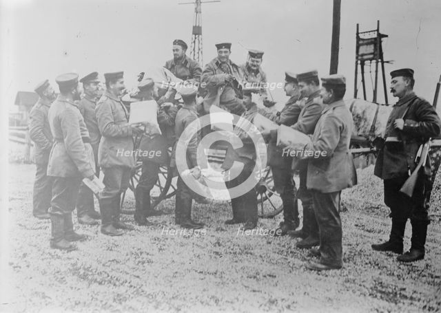 Arrival of gifts for German soldiers, between c1914 and c1915. Creator: Bain News Service.