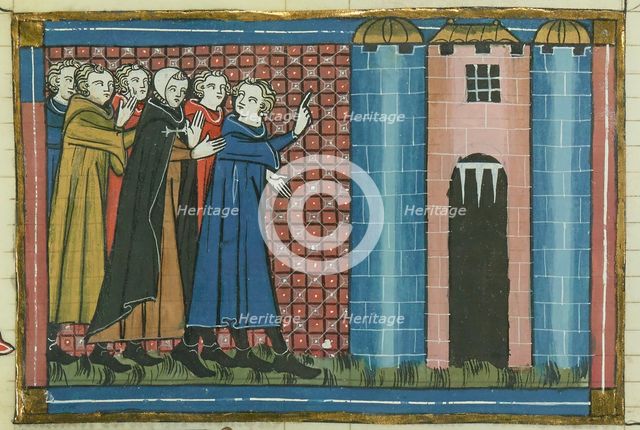 Arrival of Hospitallers in Baniyas (From "Li rommans de Godefroy de Buillon et de Salehadin"), 1337. Creator: Maître de Fauvel (active 1314-1340).