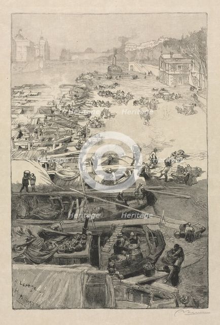 Arrival of Potatoes at the Hotel de Ville, 1883. Creator: Auguste Louis Lepère (French, 1849-1918); Henri Pierre Paillard (French, 1844-1912), and.