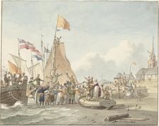 Arrival of Prince Willem Frederik in Scheveningen, November 30, 1813, (1813). Creator: Nicolaas Lodewyk Penning