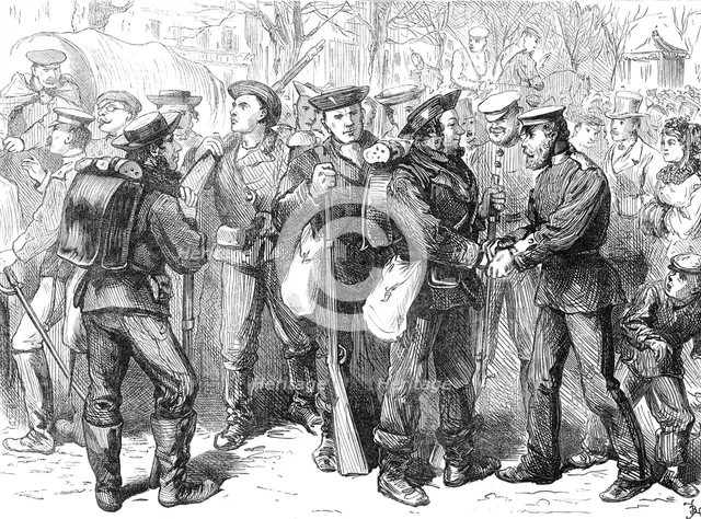 Arrival of Prussian sailors at Versailles, 1871. Creator: Unknown.