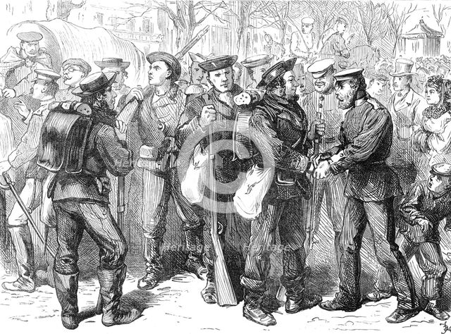 Arrival of Prussian sailors at Versailles, 1871. Creator: Unknown.