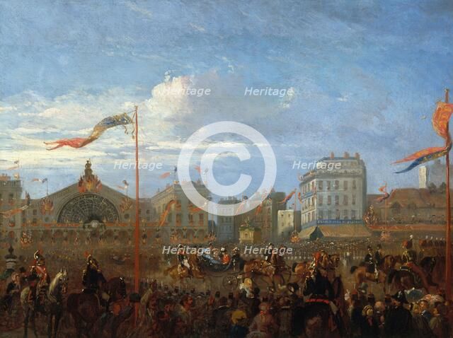 Arrival of Queen Victoria and Prince Albert at the Gare de l'Est, August 18, 1855.  Creator: Unknown.