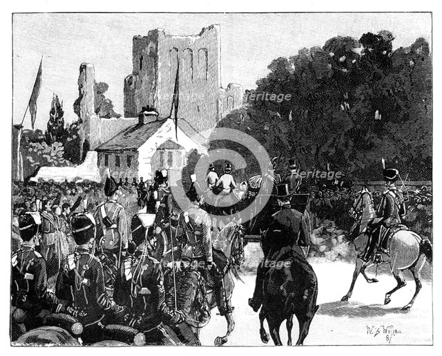 Arrival of Queen Victoria at Kelso, Scotland, 1887.Artist: William Barnes Wollen