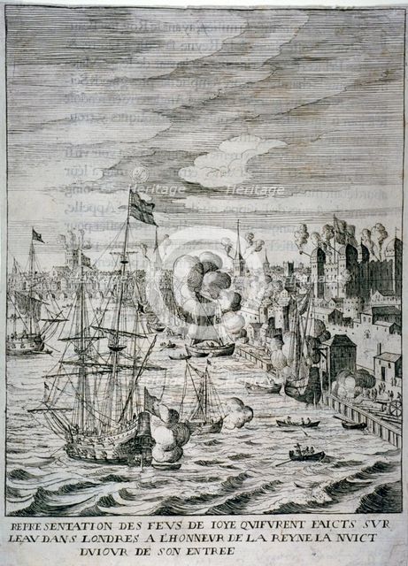 Arrival of Queen Henrietta Maria at the Tower of London, c1625 (c1638(?)). Artist: Anon