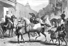 Arrivals for the Horse Show at the Agricultural Hall, Islington, 1865. Creator: Unknown