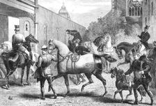 Arrivals for the Horse Show at the Agricultural Hall, Islington, 1865. Creator: Unknown