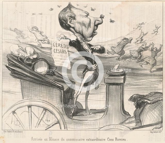 Arrivée en Alsace du commissaire ..., 19th century. Creator: Honore Daumier.
