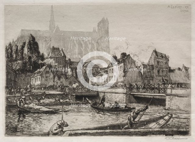 Arrivées des Légumes-Amiens, 1907. Creator: Auguste Louis Lepère (French, 1849-1918).