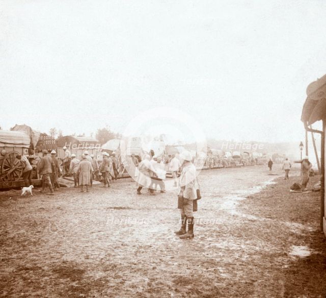 Arriving at Revigny, northern France, c1914-c1918. Artist: Unknown.