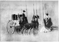 Arriving at the Ball 19th century, (1930).Artist: Constantin Guys