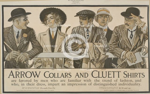Arrow collars and Cluett shirts, c1895 - 1917. Creator: Unknown.