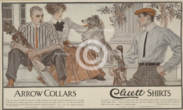 Arrow collars. Cluett shirts., c1895 - 1917. Creator: Unknown.
