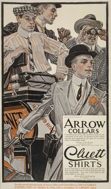 Arrow collars. Cluett shirts. Saturday evening post, Oct 8 1910., c1910. Creator: Unknown