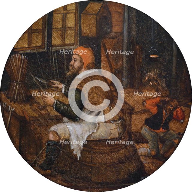 Arrow Maker. Artist: Brueghel, Pieter, the Younger (1564-1638)