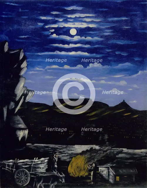Arsenal Hill at Night. Artist: Pirosmani, Niko (1862-1918)