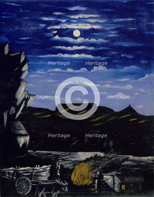 Arsenal Hill at Night. Artist: Pirosmani, Niko (1862-1918)