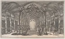 Arsenal of Mars; a group of soldiers standing across from a group of women in an arsenal; ..., 1668. Creator: Mathäus Küsel