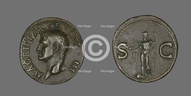 As (Coin) Portraying Agrippa, 27-12 BCE. Creator: Unknown.