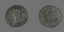As (Coin) Portraying Emperor Claudius, 41-50. Creator: Unknown