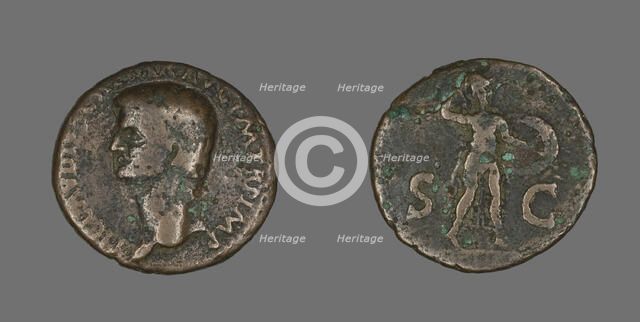 As (Coin) Portraying Emperor Claudius, 41-54. Creator: Unknown.