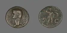 As (Coin) Portraying Emperor Claudius, 41-54. Creator: Unknown