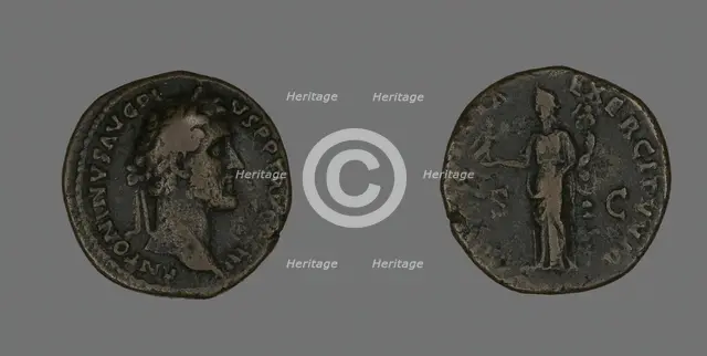 As (Coin) Portraying Emperor Antoninus Pius, 140-144. Creator: Unknown.