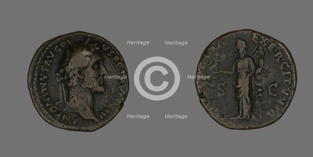 As (Coin) Portraying Emperor Antoninus Pius, 140-144. Creator: Unknown.