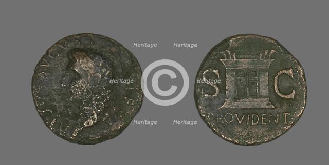 As (Coin) Portraying Emperor Augustus, 22-30. Creator: Unknown.