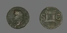 As (Coin) Portraying Emperor Augustus, 22-30. Creator: Unknown