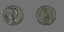 As (Coin) Portraying Emperor Augustus, 34-37. Creator: Unknown