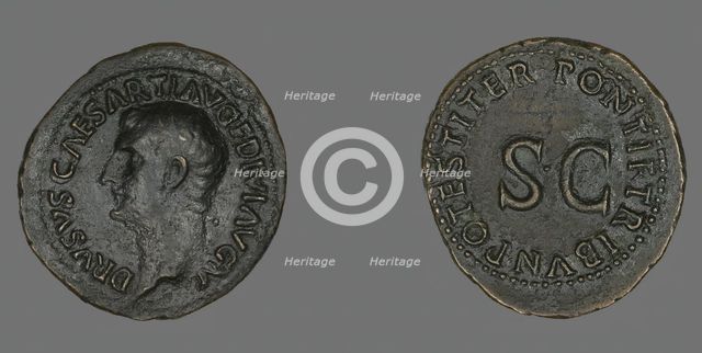 As (Coin) Portraying Emperor Drusus, 22-23. Creator: Unknown.