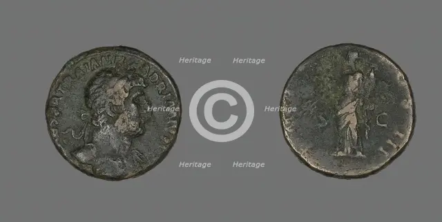 As (Coin) Portraying Emperor Hadrian, 119-125. Creator: Unknown.