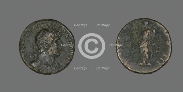 As (Coin) Portraying Emperor Hadrian, 119-125. Creator: Unknown.