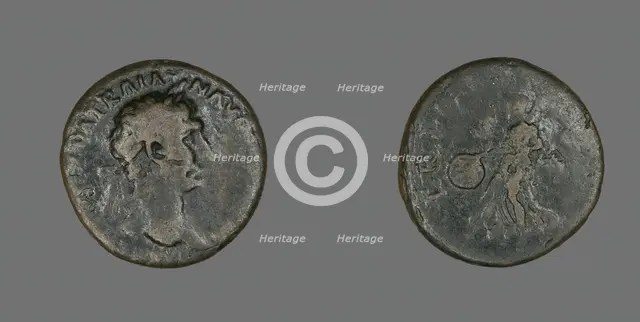 As (Coin) Portraying Emperor Trajan, 98-100. Creator: Unknown.