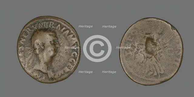 As (Coin) Portraying Emperor Trajan, 98-99. Creator: Unknown.