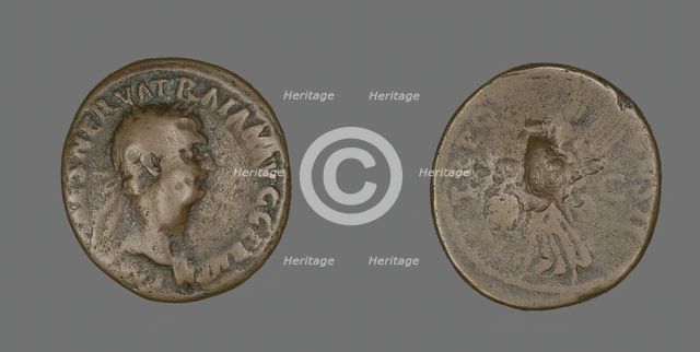 As (Coin) Portraying Emperor Trajan, 98-99. Creator: Unknown.