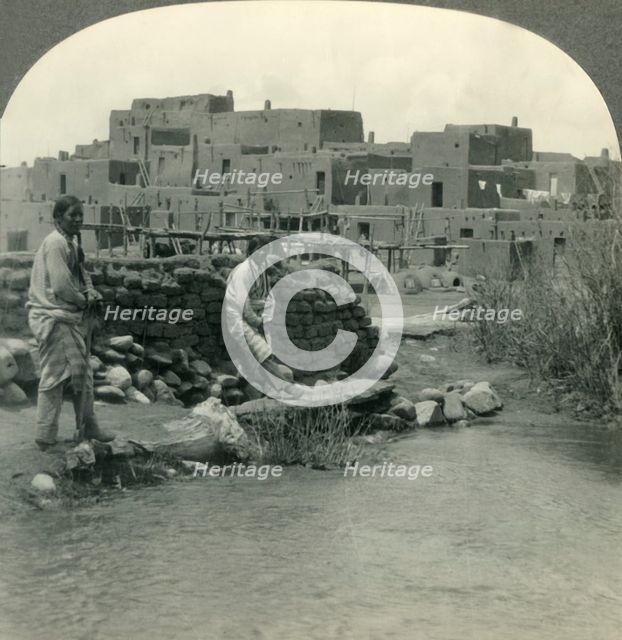 'As in Ancient Days, Pueblo of the Taos Indians, Taos, New Mexico', c1930s. Creator: Unknown.