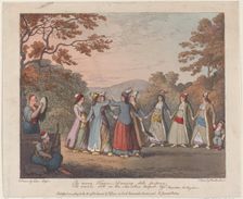 As many Figures, Dancing doth propose, As waves roll on the Sea, when tempest tos..., July 31, 1804. Creator: Thomas Rowlandson