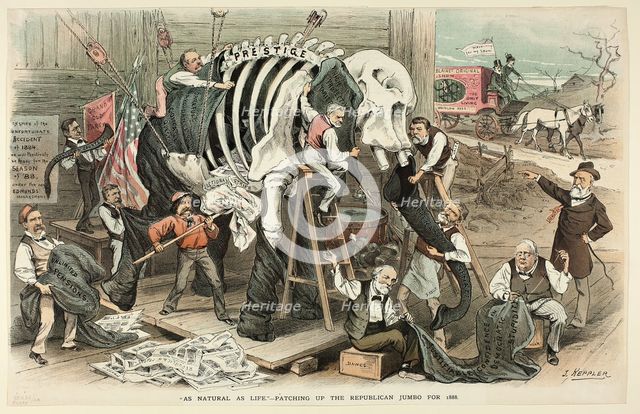 As Natural as Life, from Puck, 1888. Creator: Joseph Keppler.