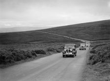 AS Whiddington's Frazer-Nash BMW ahead of RE Wright's Ford V8 at the MCC Torquay Rally, July 1937. Artist: Bill Brunell