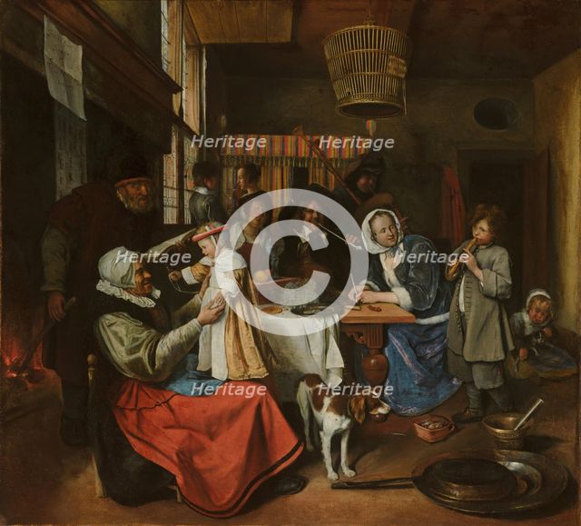 'As the Old Sing, so Pipe the Young', c1650-1679. Creator: Jan Steen.