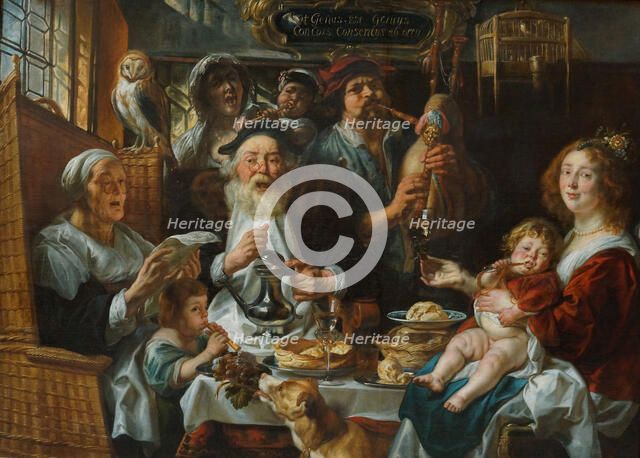 As the Old Sing, So the Young Pipe. Artist: Jordaens, Jacob (1593-1678)
