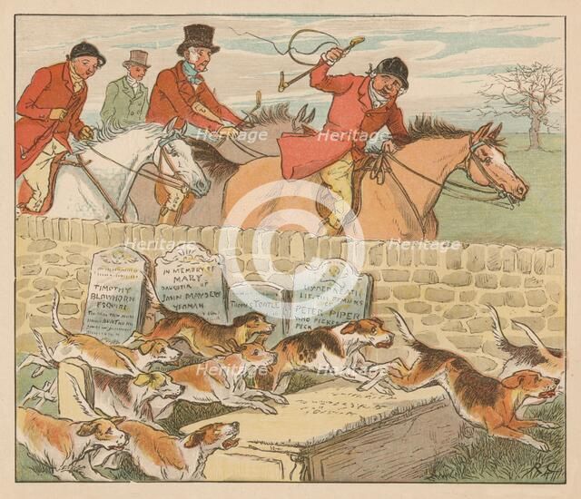 'As the hounds come into view', c1883. Creator: Randolph Caldecott.