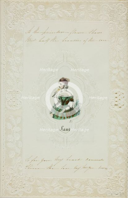 As the Painted Flower Shows (valentine), c. 1850. Creator: Unknown.