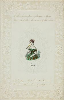 As the Painted Flower Shows (valentine), c. 1850. Creator: Unknown