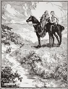 As they waiting on the little woodland knoll 1905. Creator: Dora Curtis