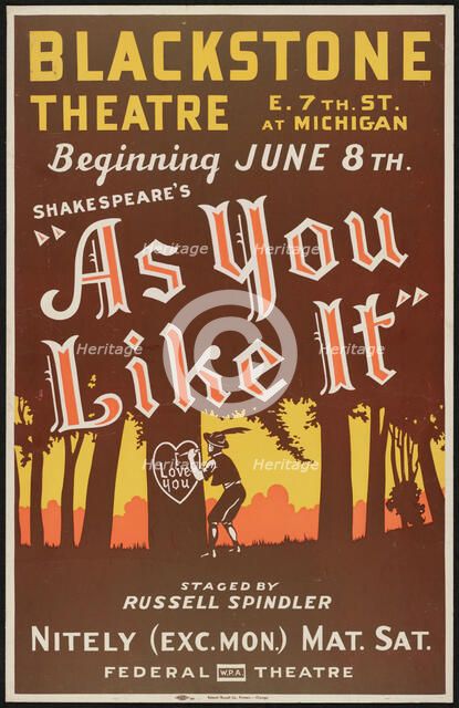 As You Like It, Chicago, 1939. Creator: Unknown.